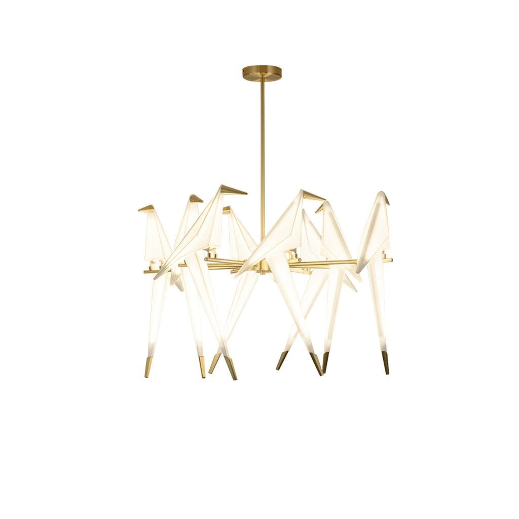 Paper Crane Bird LED Chandelier