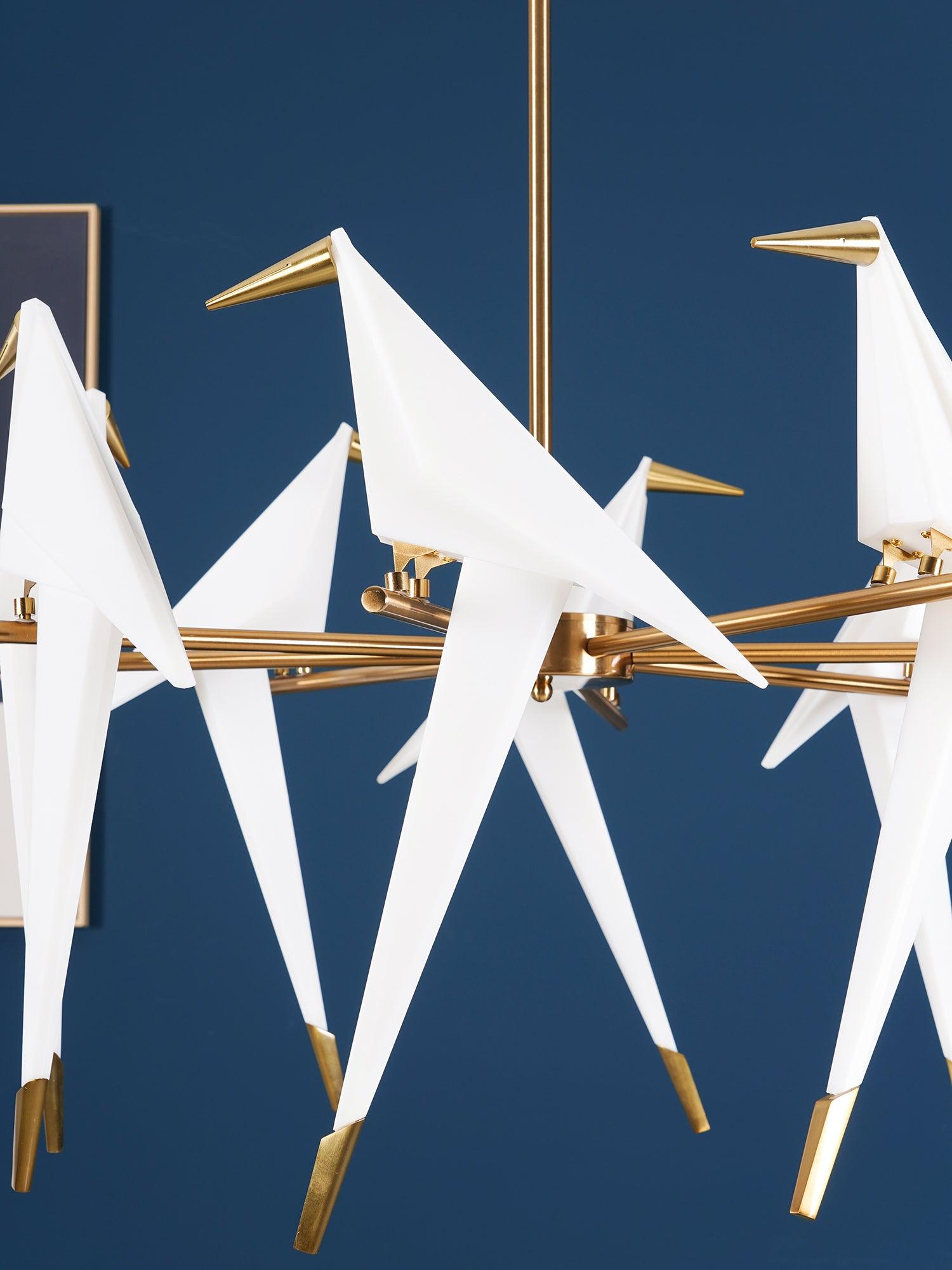 Paper Crane Bird LED Chandelier