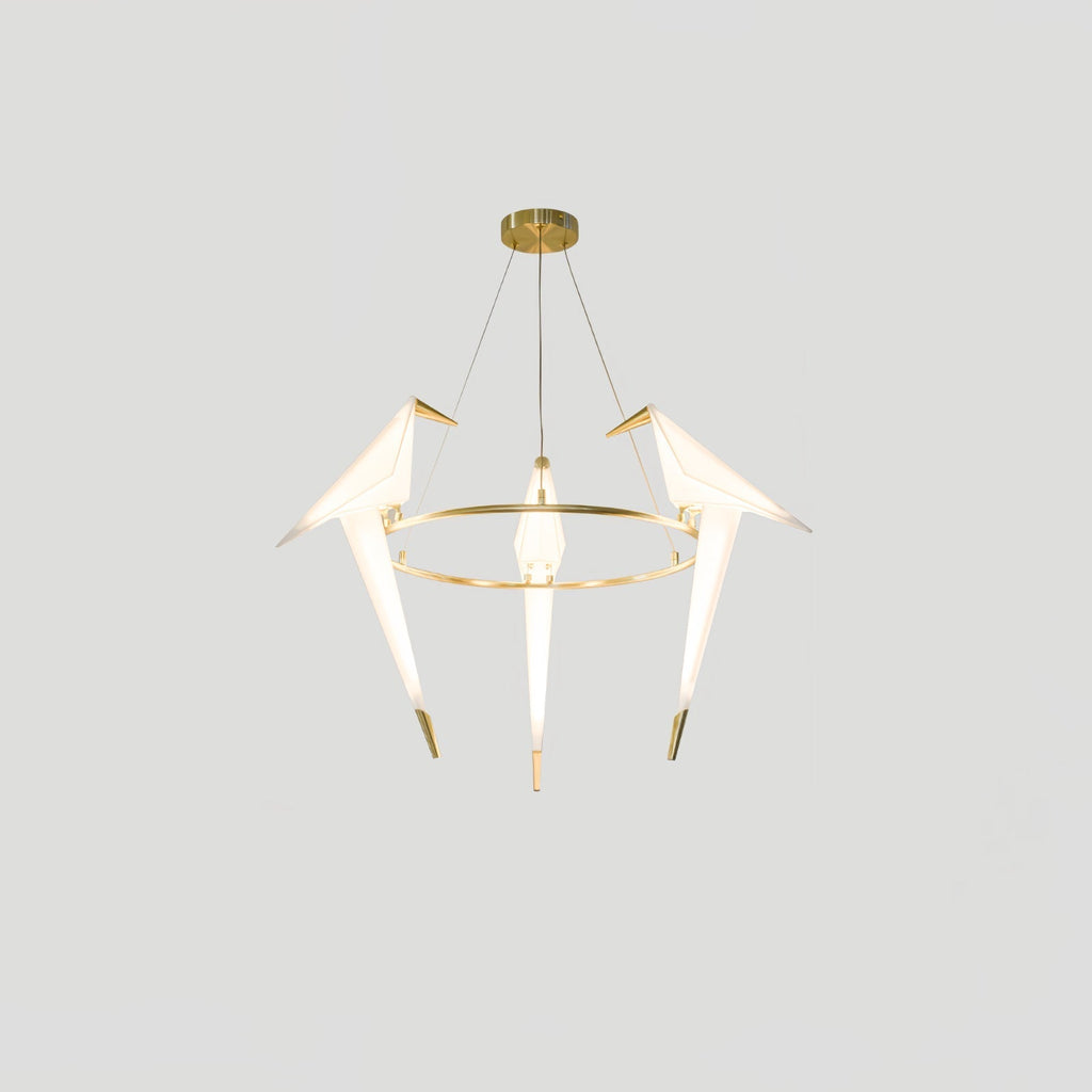 Paper Crane Bird LED Chandelier