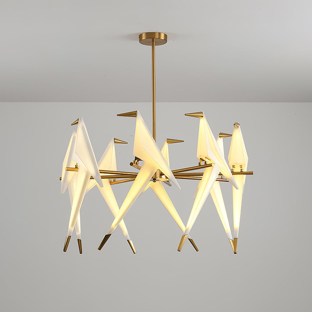 Paper Crane Bird LED Chandelier