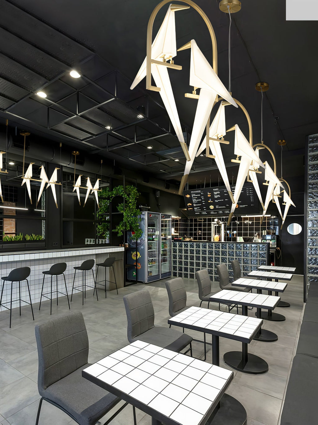 Paper Crane Bird LED Chandelier