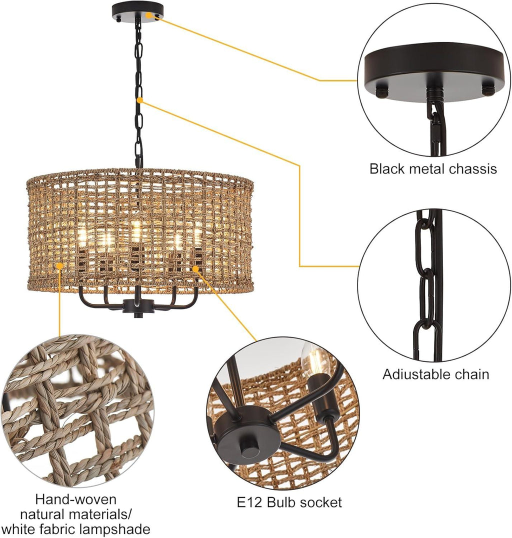 Phantoms Rattan Woven Pendant Light