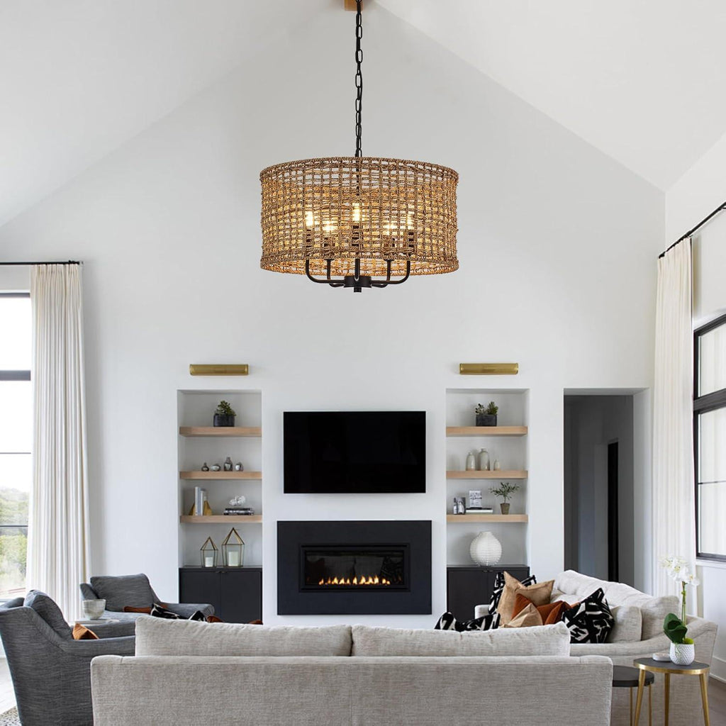 Phantoms Rattan Woven Pendant Light