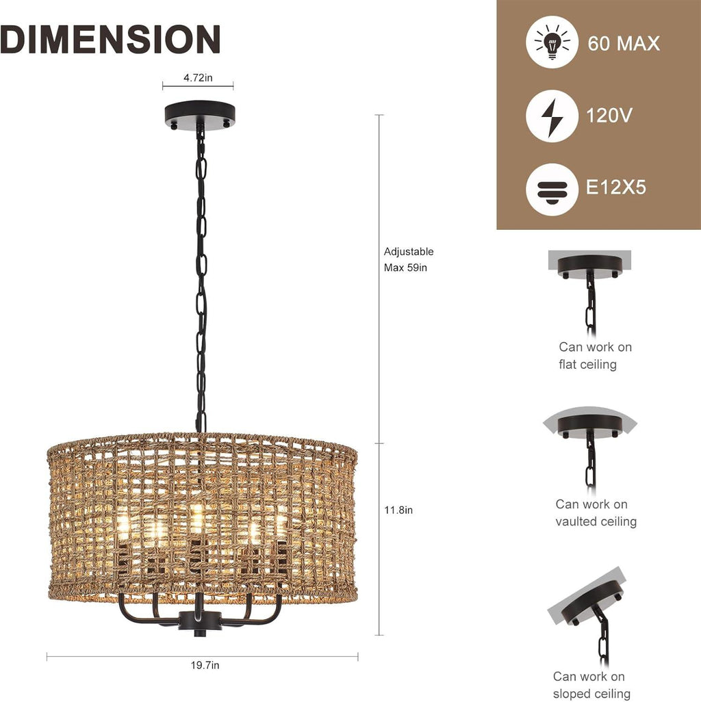 Phantoms Rattan Woven Pendant Light