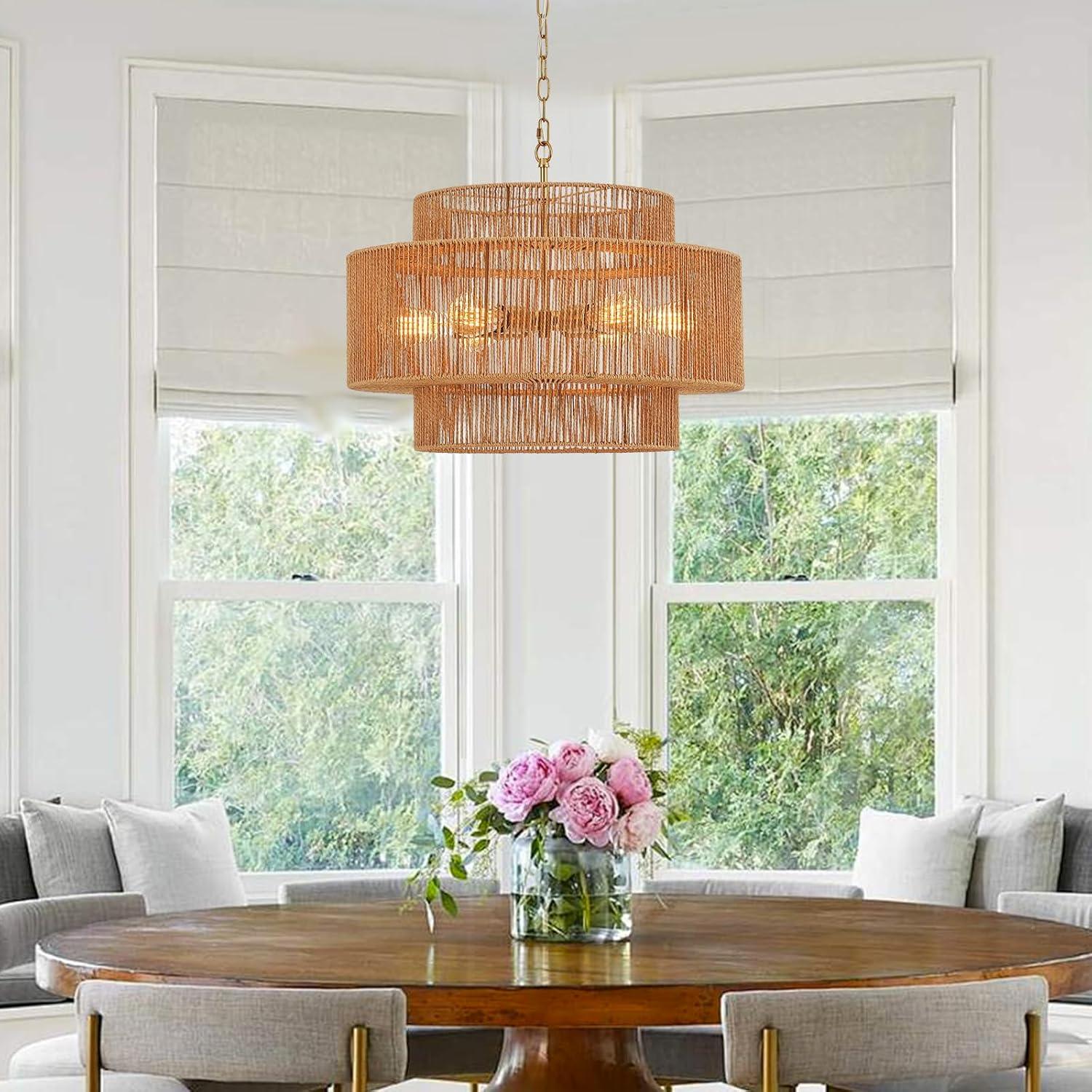 Pure Sky Rattan Woven Pendant Light