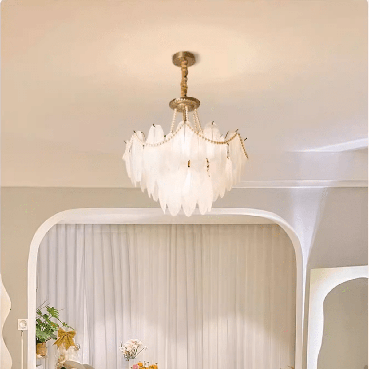 Radiant Feather Chandelier