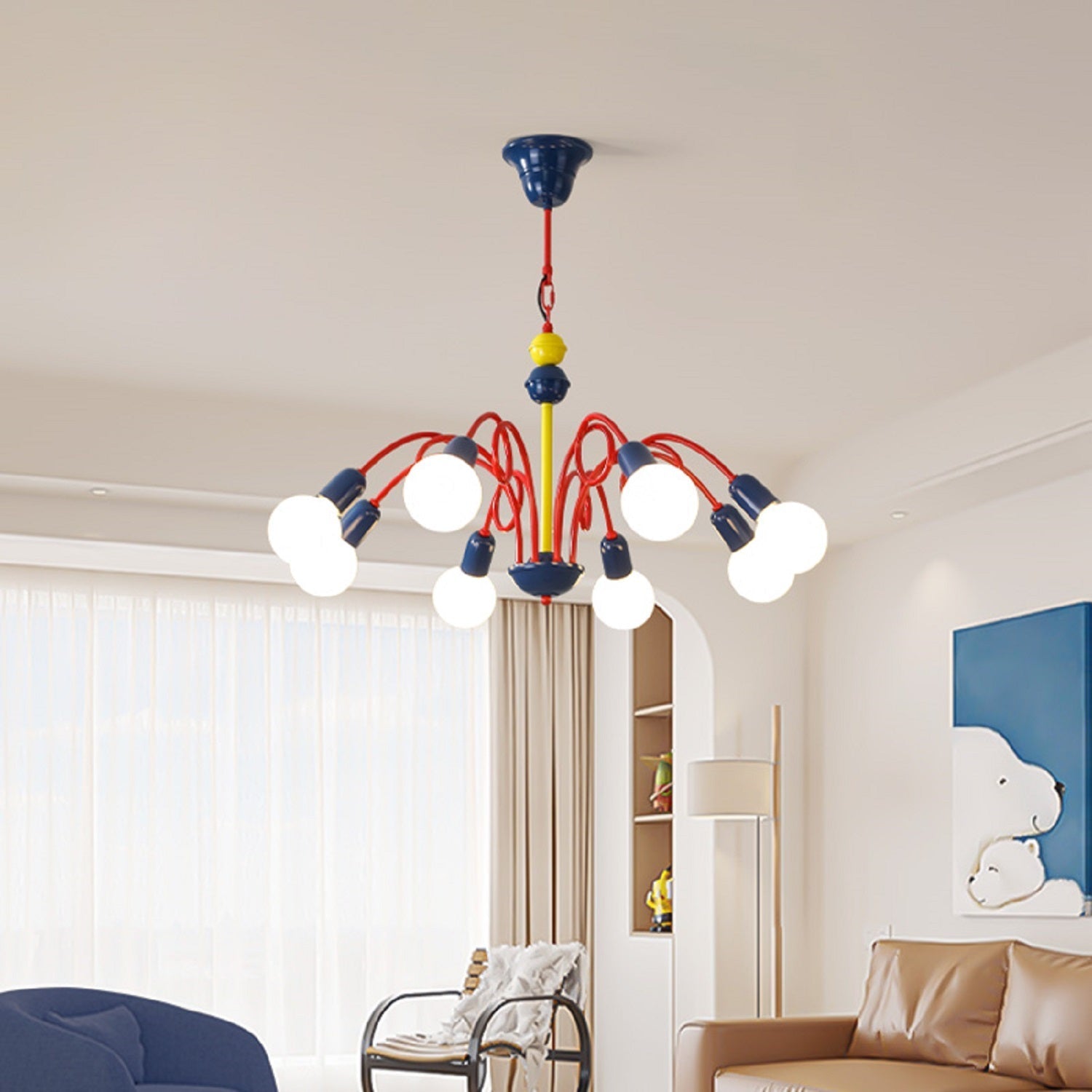 Red and Blue Chandelier