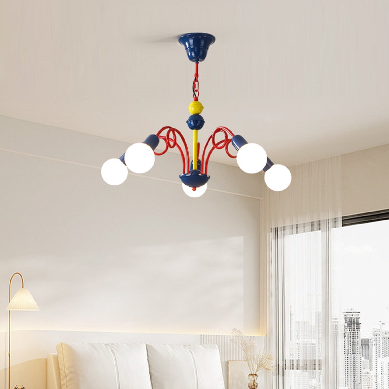 Red and Blue Chandelier