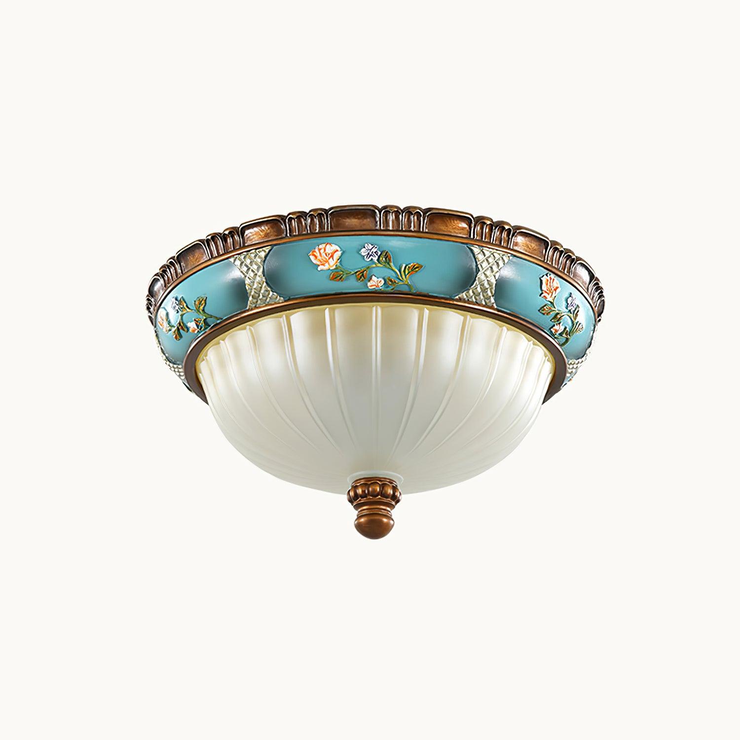 Retro Floral Resin Recessed Ceiling Light