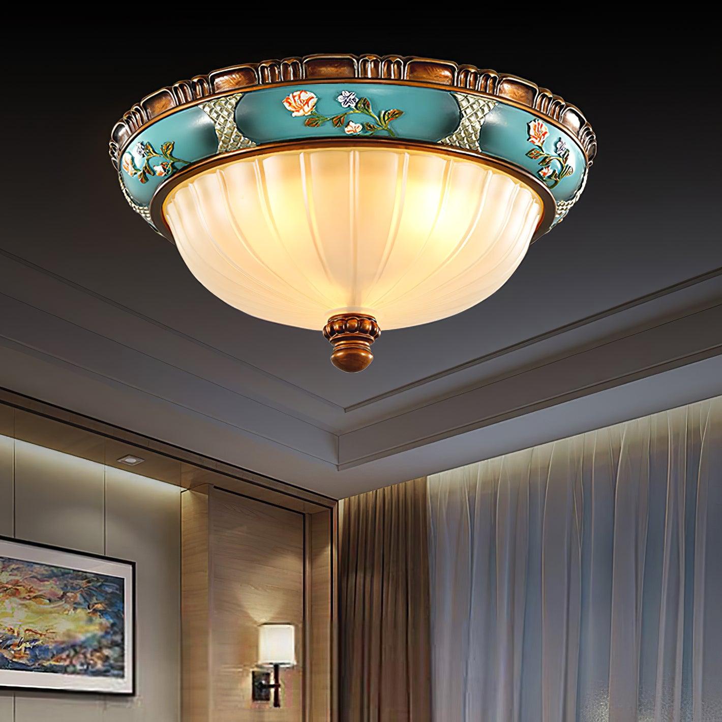 Retro Floral Resin Recessed Ceiling Light