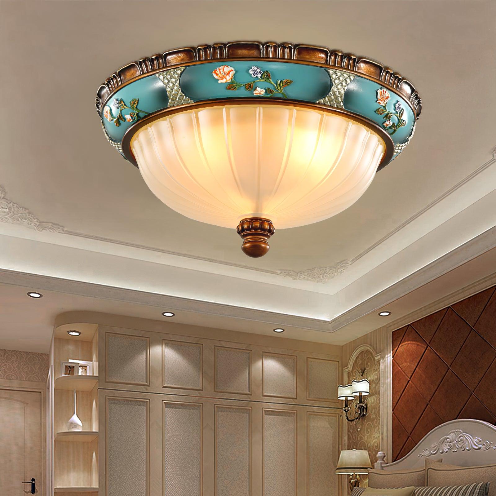 Retro Floral Resin Recessed Ceiling Light