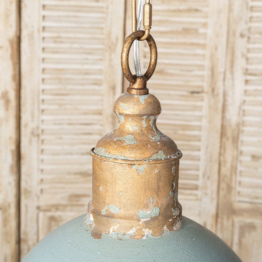 RetroAura Vintage Blue Metal Pendant Light