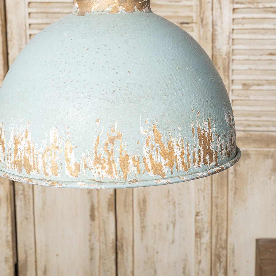 RetroAura Vintage Blue Metal Pendant Light