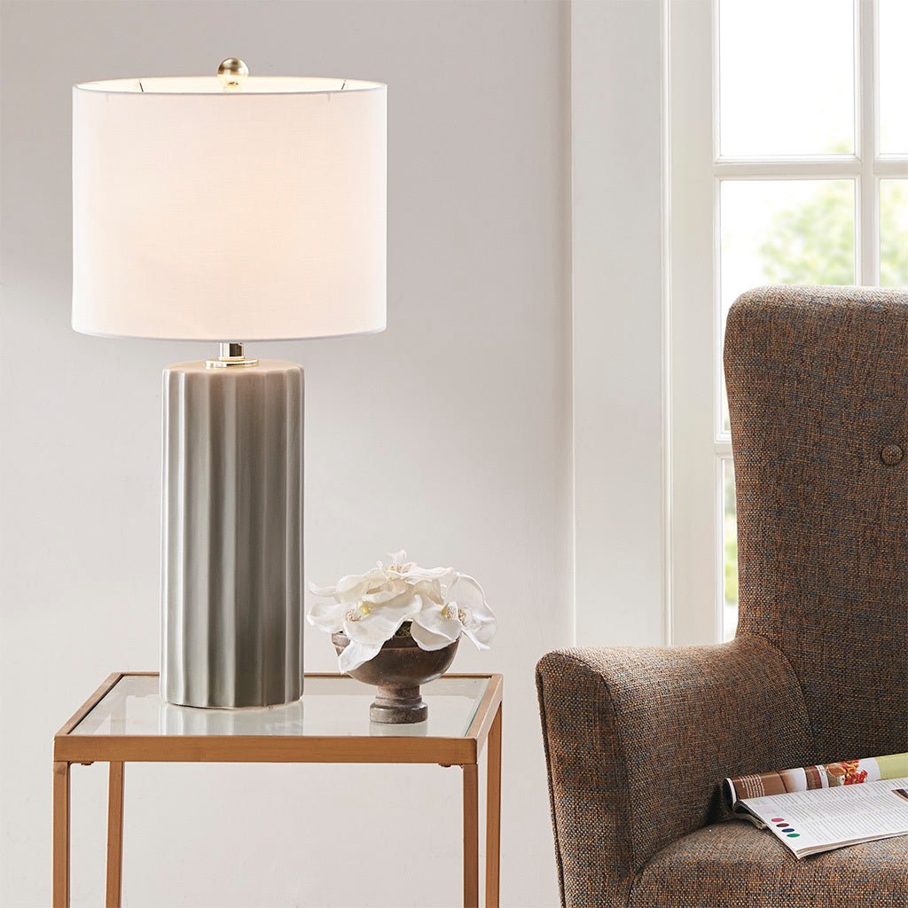 Ribbed Ceramic Table Lamp