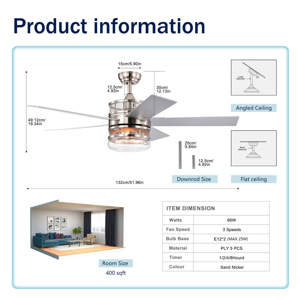 Santino Ceiling Fan Light