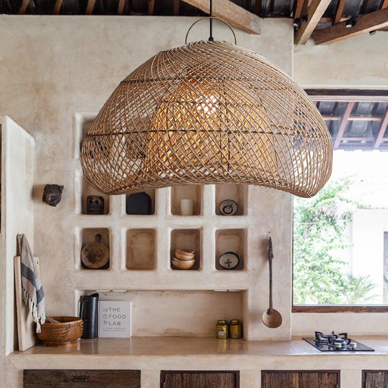 Shadow Halo Rattan Woven Pendant Light
