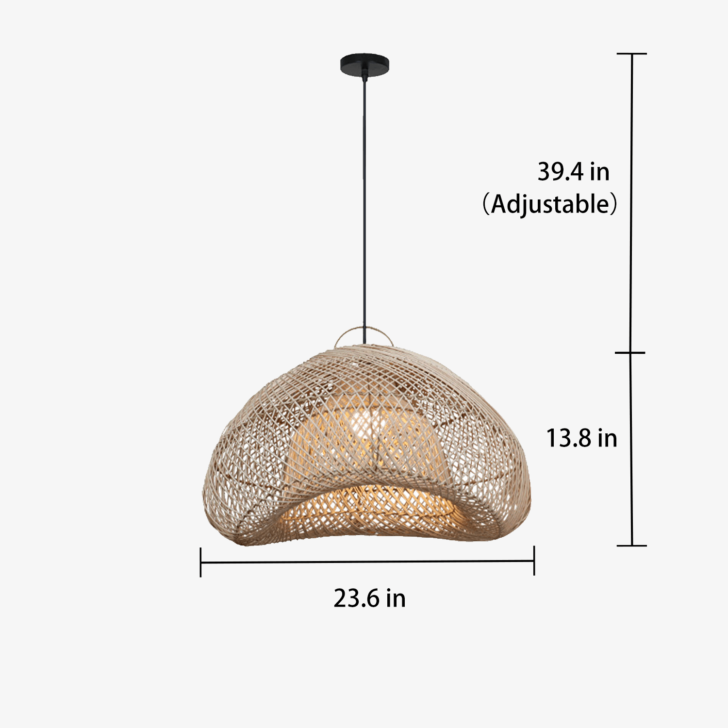 Shadow Halo Rattan Woven Pendant Light - ZozHome