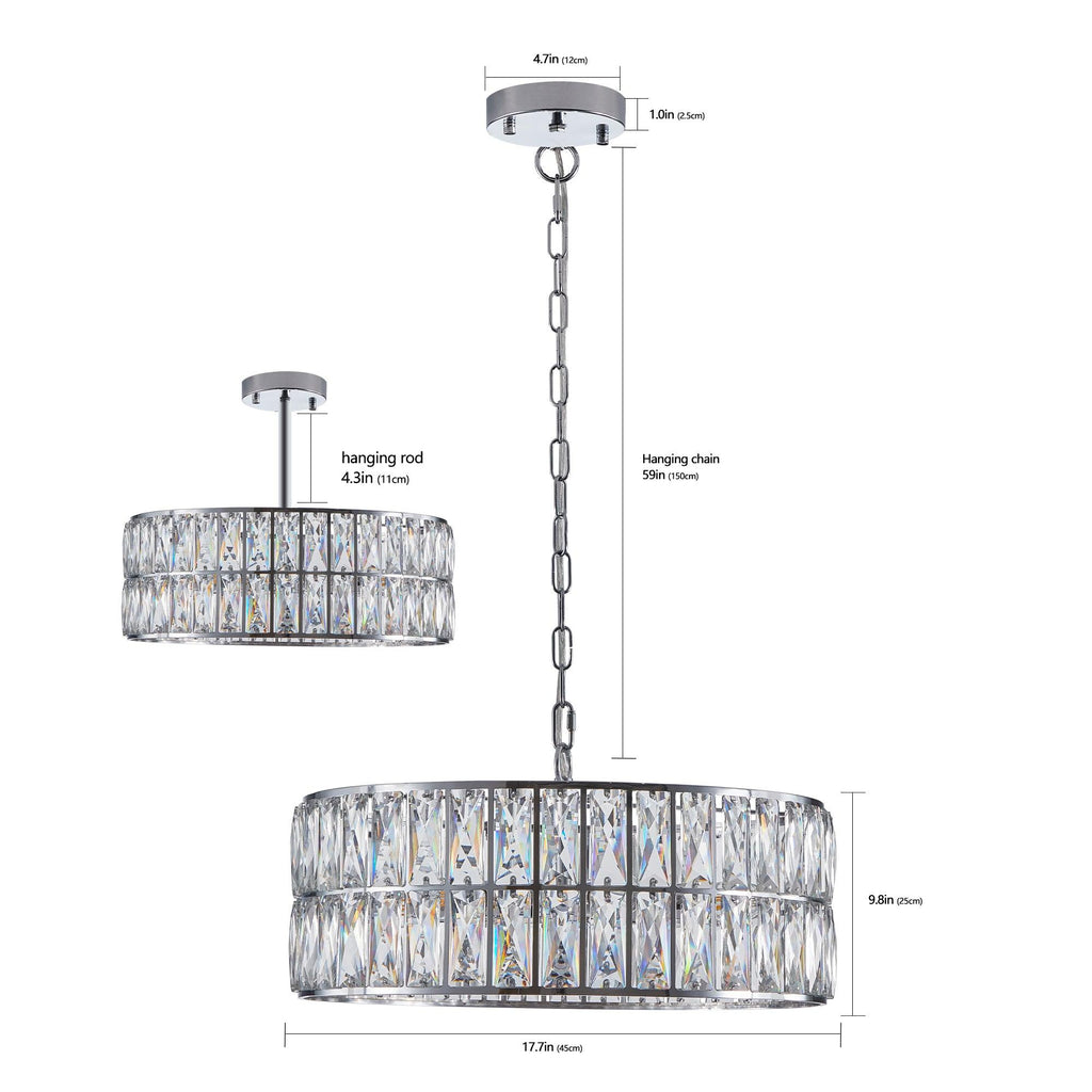 Silver Radiance Drum Chandelier
