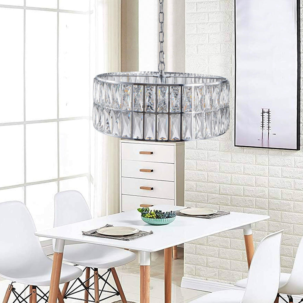 Silver Radiance Drum Chandelier