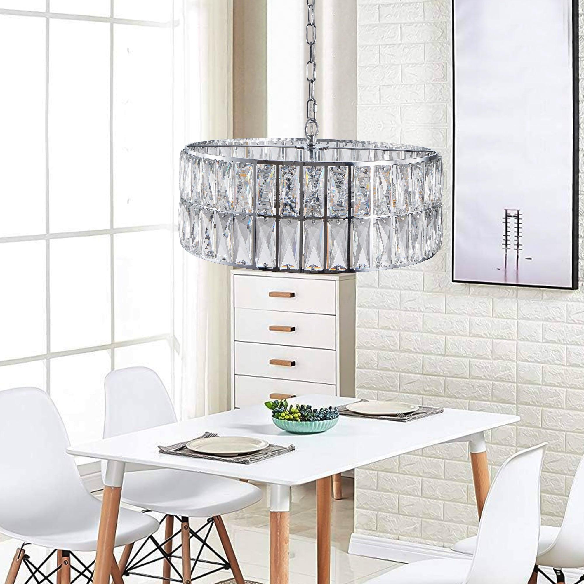 Silver Radiance Drum Chandelier