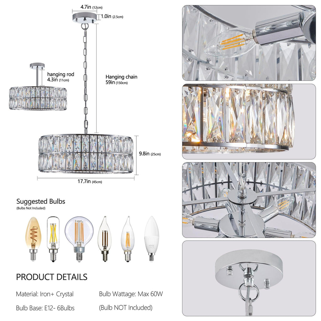 Silver Radiance Drum Chandelier