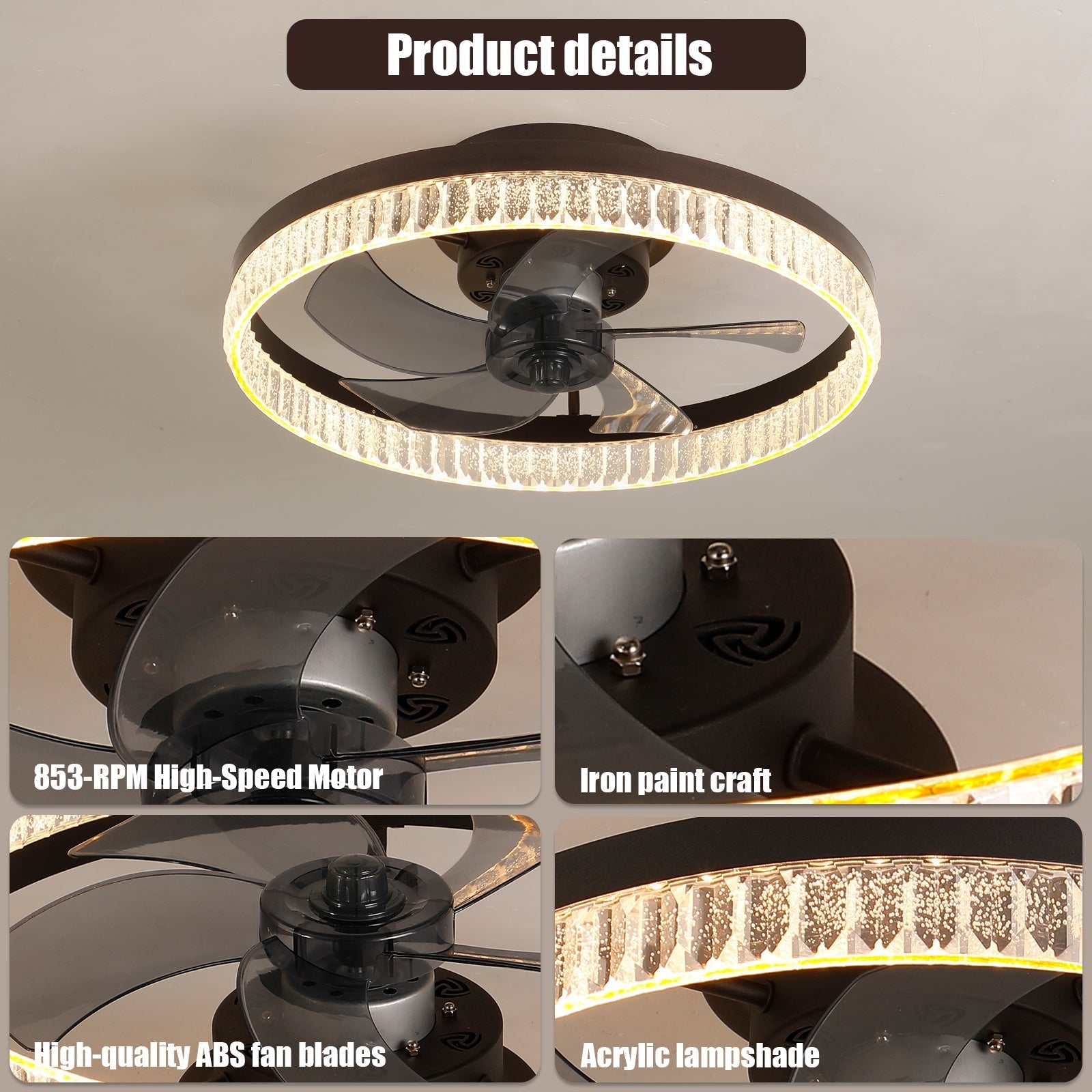 Simple Ring Ceiling Fan Light