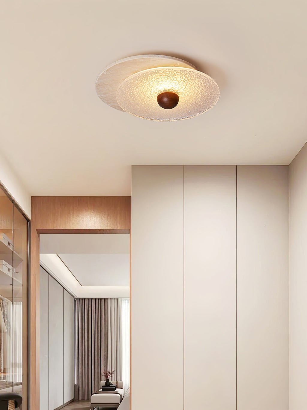 Solvian Travertine Ceiling Light