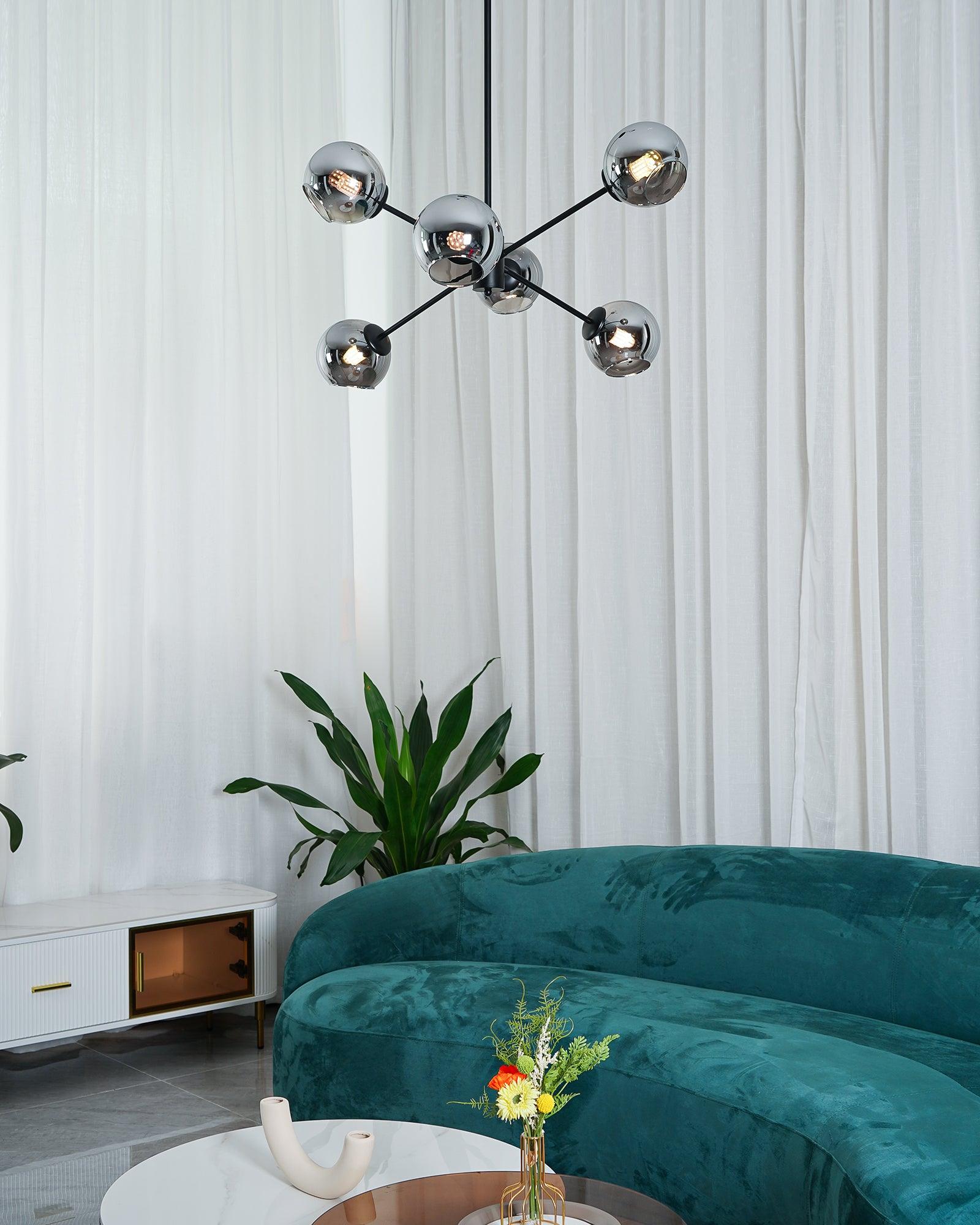 Staggered Glass 6 Light Chandelier