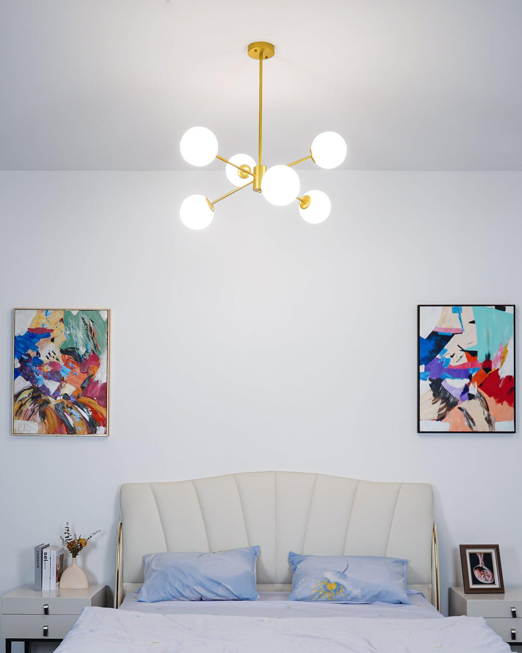 Staggered Glass 6 Light Chandelier