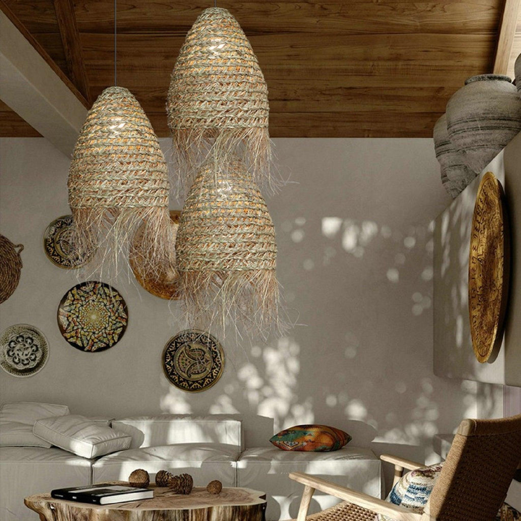 Straw Hat Rattan Woven Pendant Light