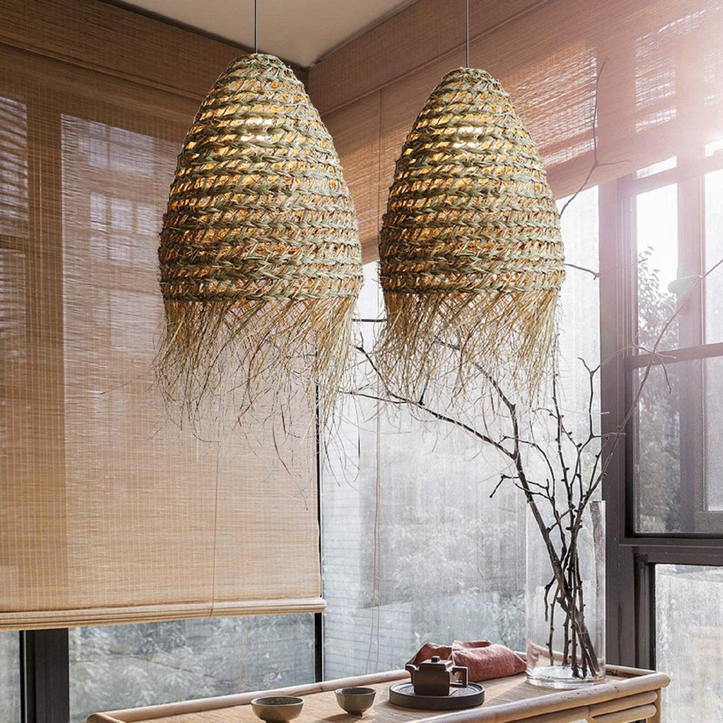 Straw Hat Rattan Woven Pendant Light