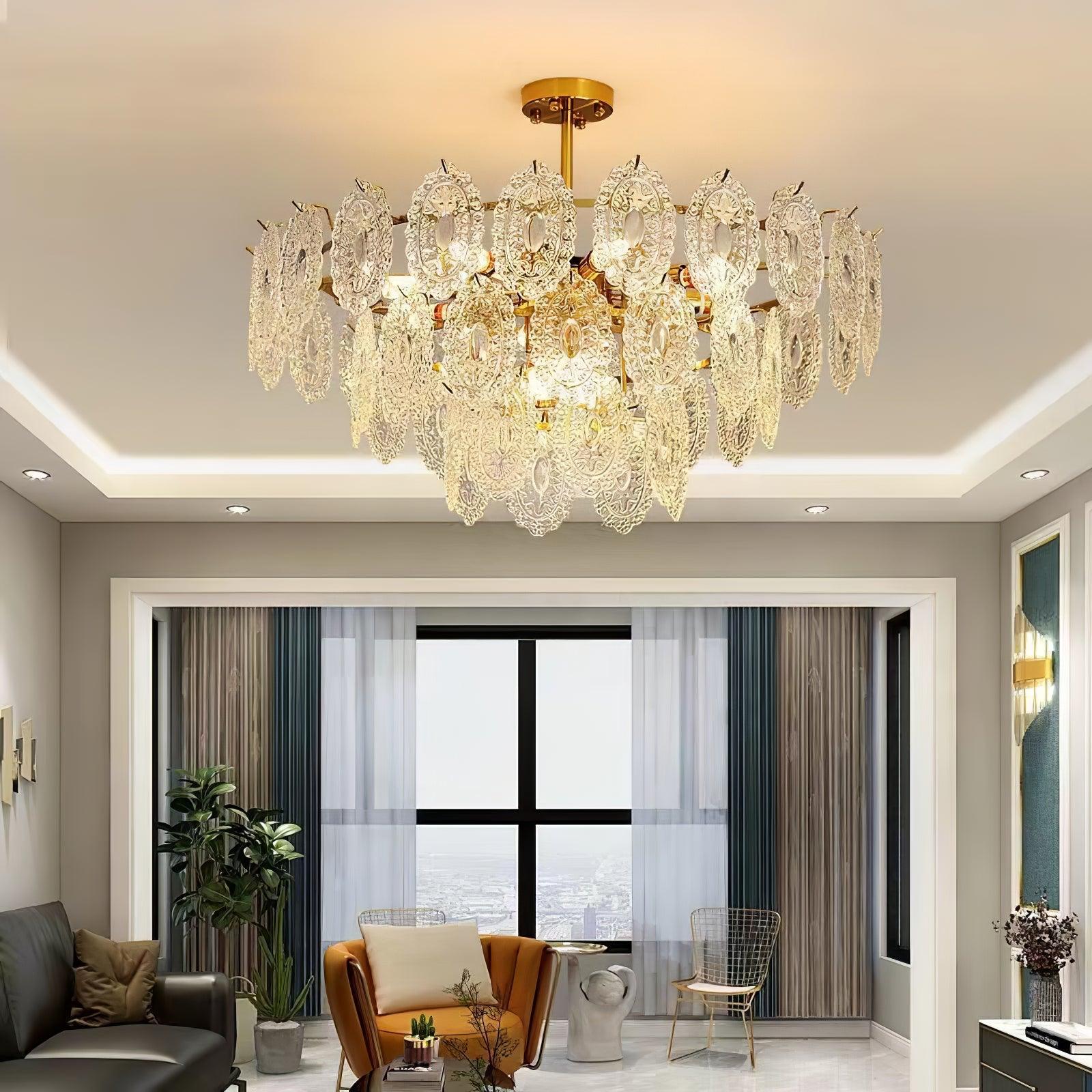 Sunflower Glass Chandelier