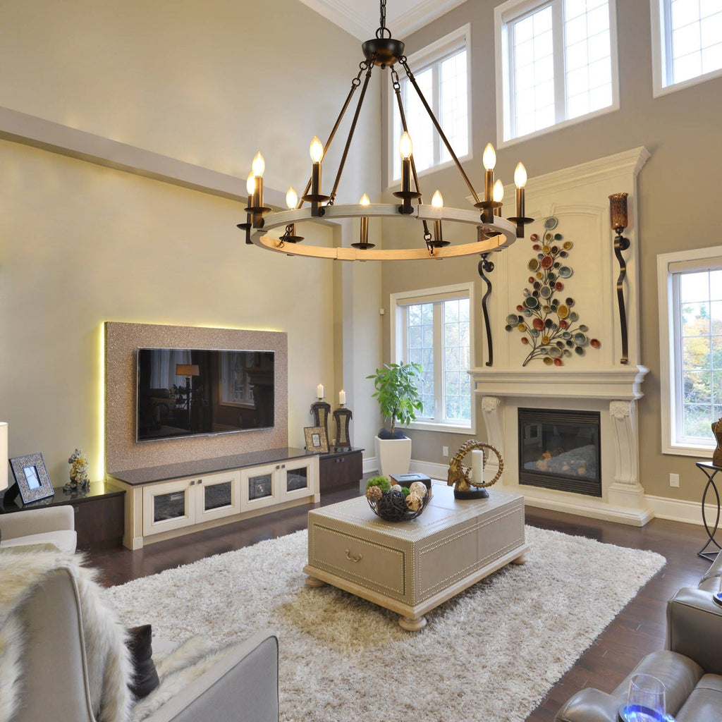 TimberGlow 10-Light Candle Chandelier