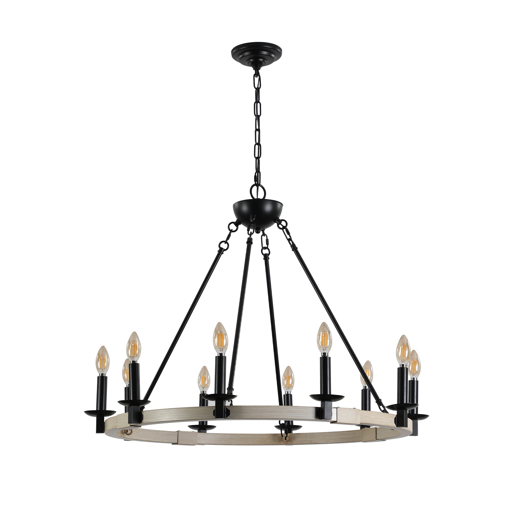 TimberGlow 10-Light Candle Chandelier