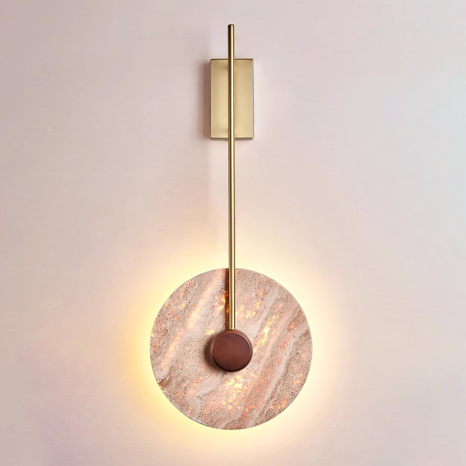 Travertine Disc Wall Lamp - ZozHome