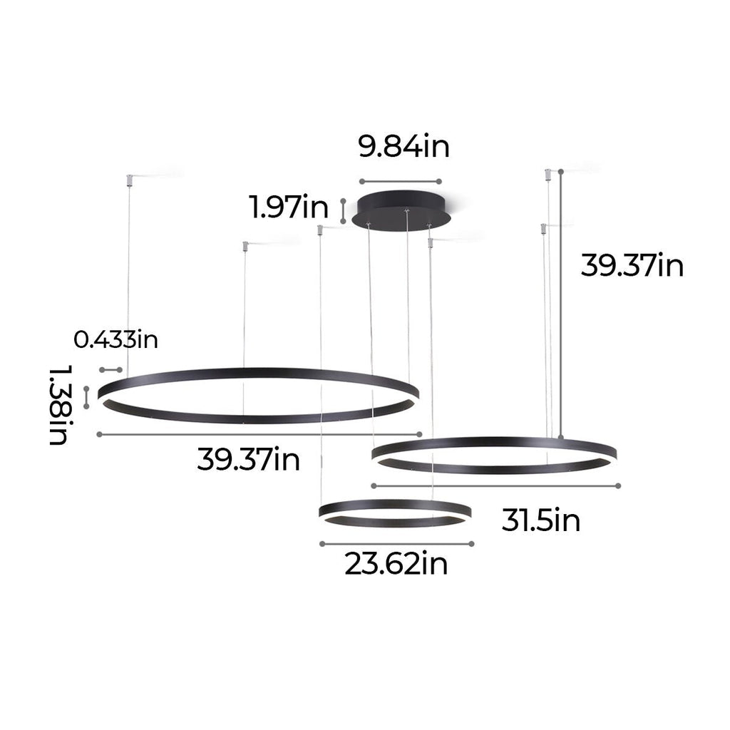 Triple Ring Chandelier