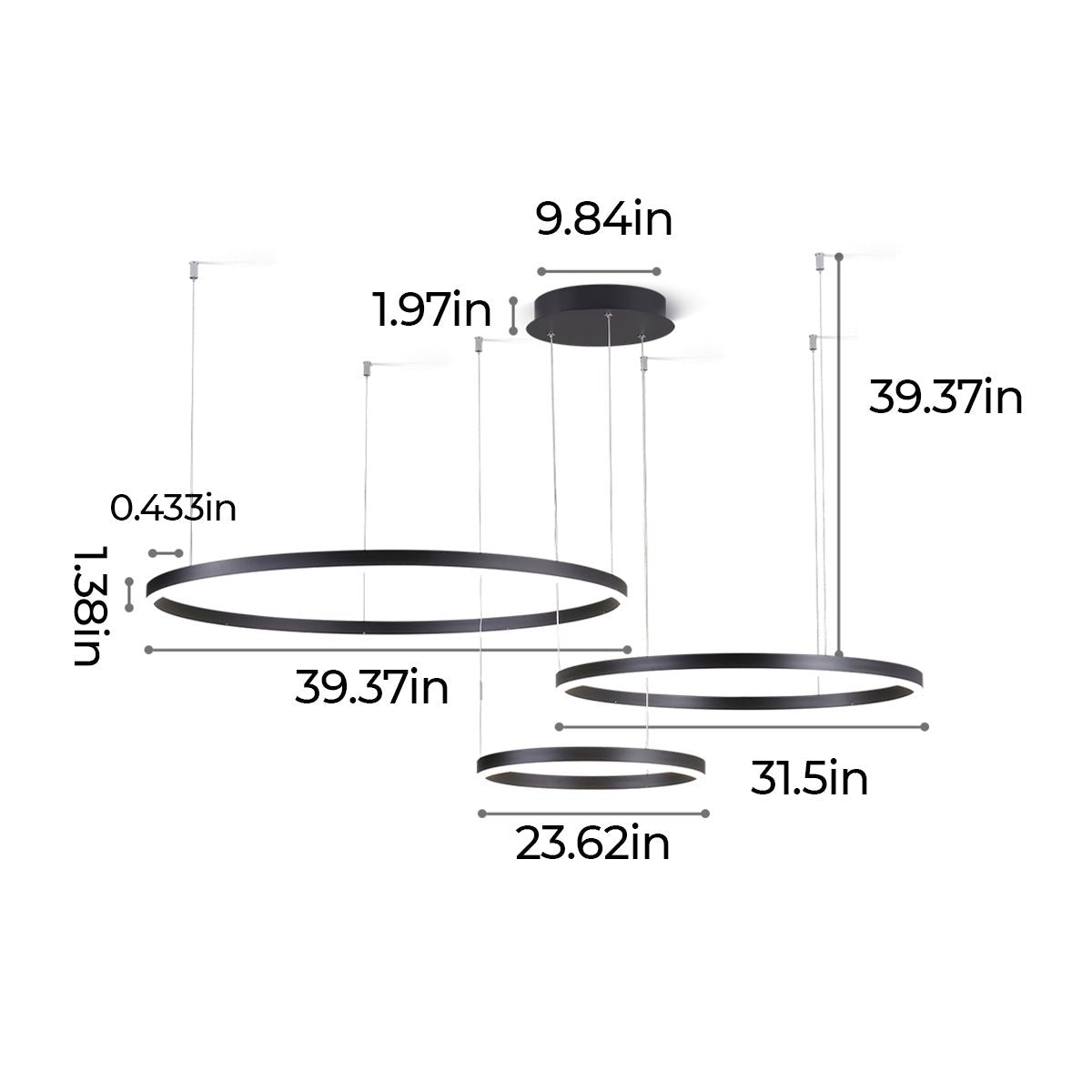 Triple Ring Chandelier