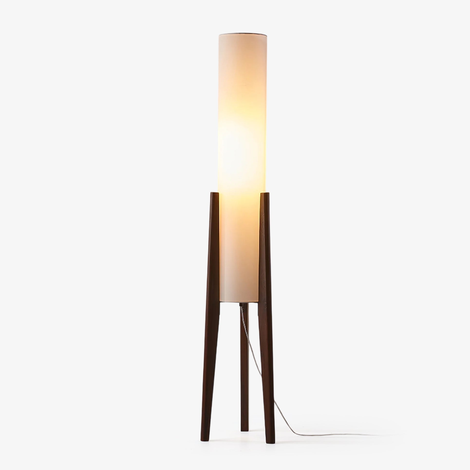 Tripod Walnut Wood Floor Lamp