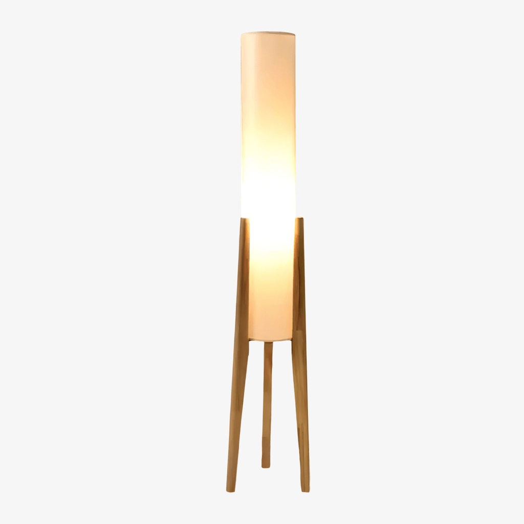 Tripod Walnut Wood Floor Lamp