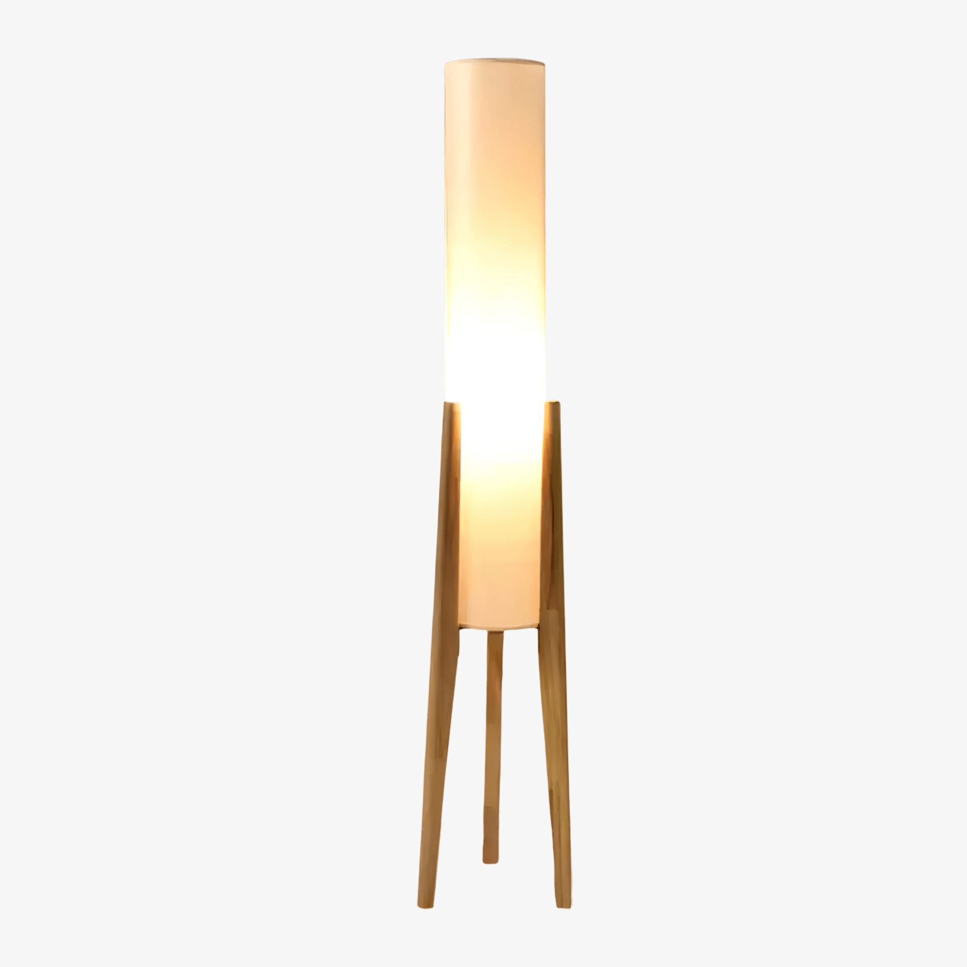 Tripod Walnut Wood Floor Lamp