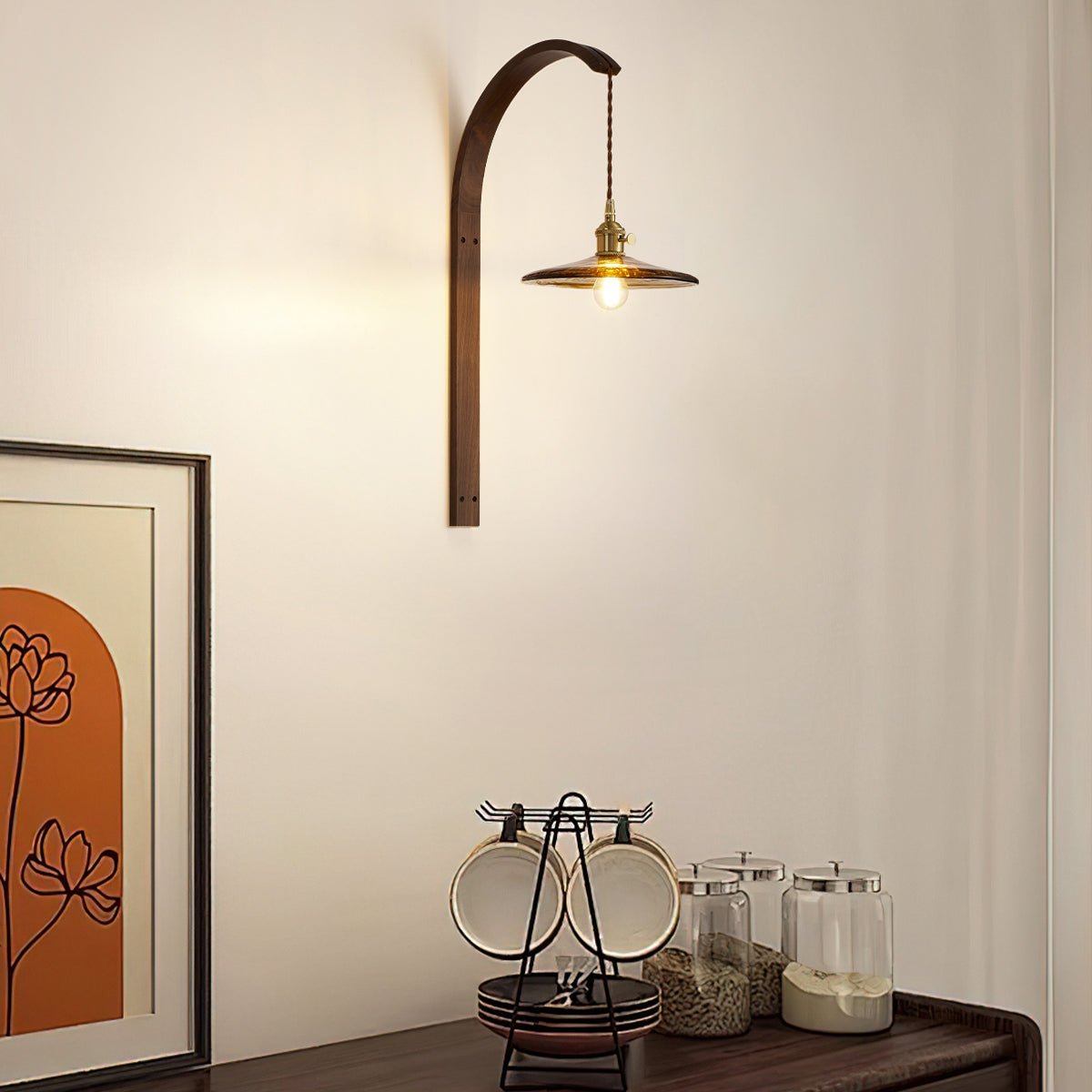 Tsubaki Walnut Wall Lamp