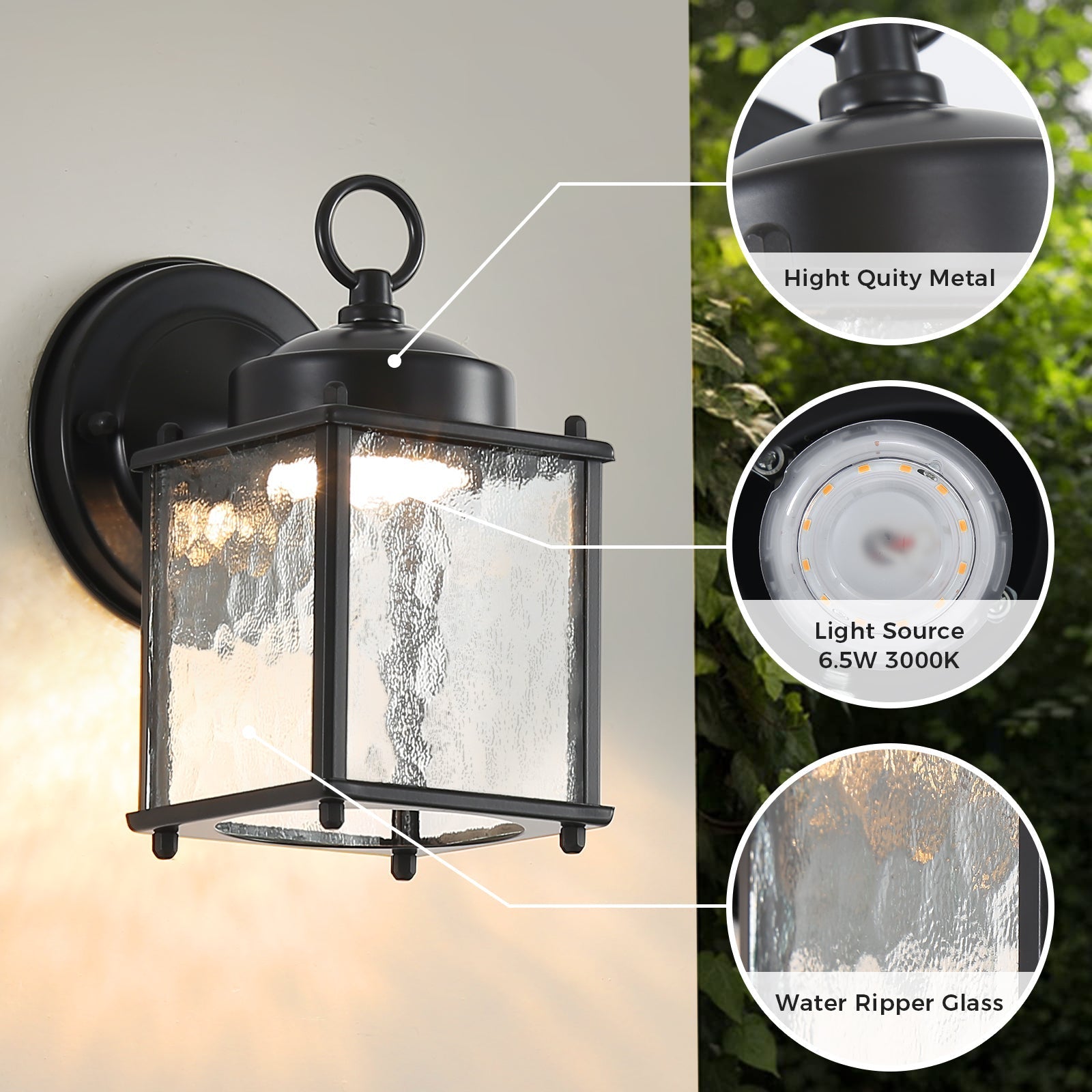 Vintage Black Outdoor Wall Lamp