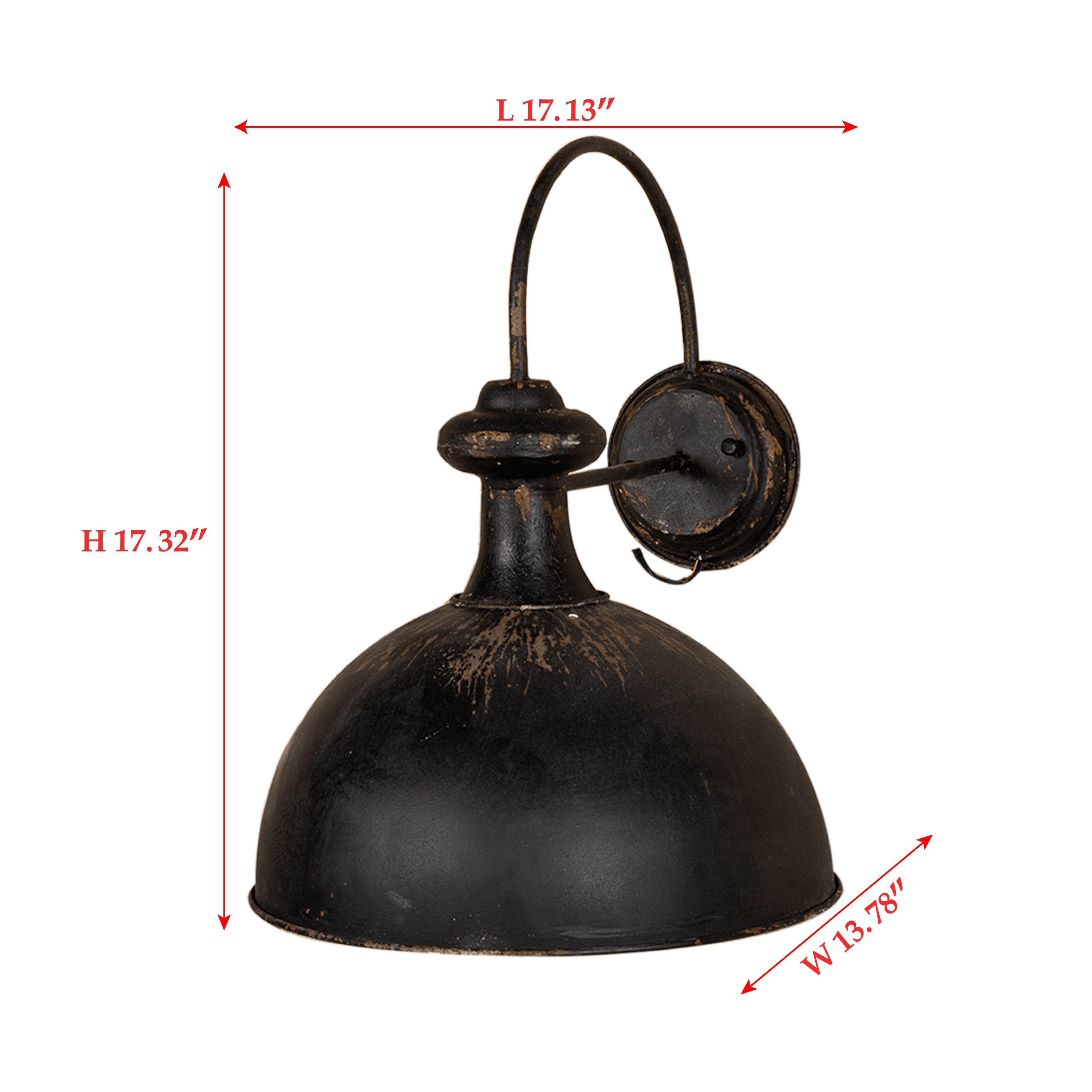 Vintage-Inspired Black Metal Wall Sconce