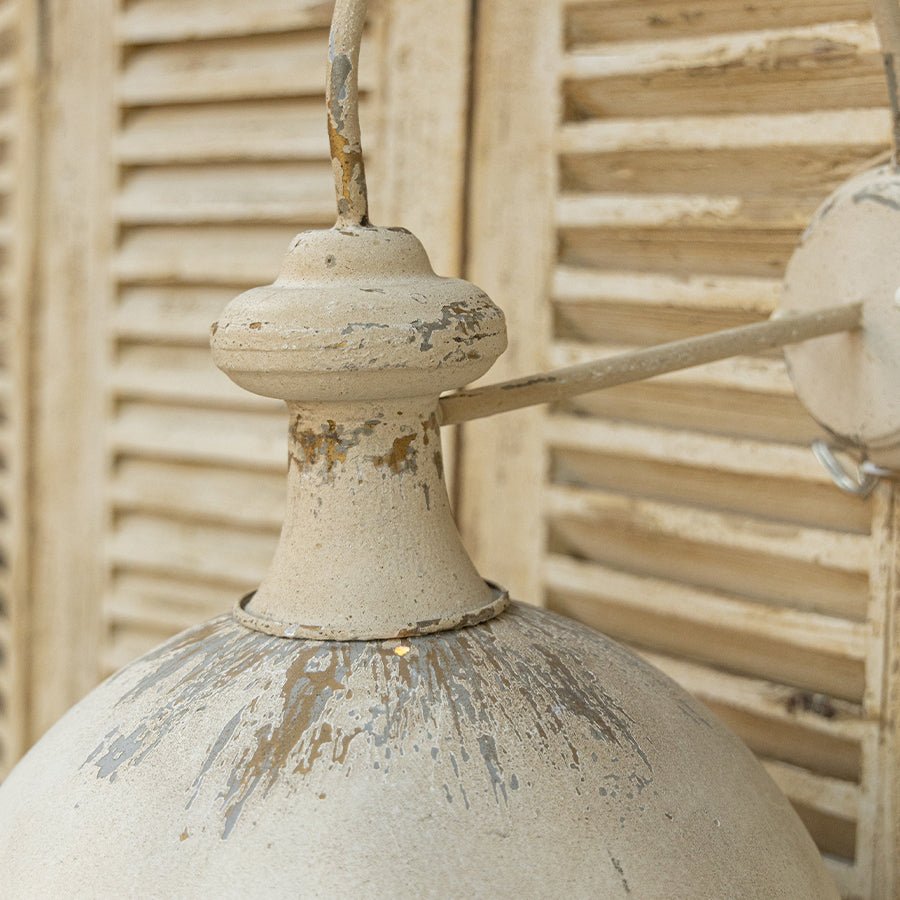 Vintage Off-White Metal Wall Sconce