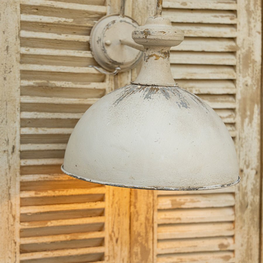 Vintage Off-White Metal Wall Sconce