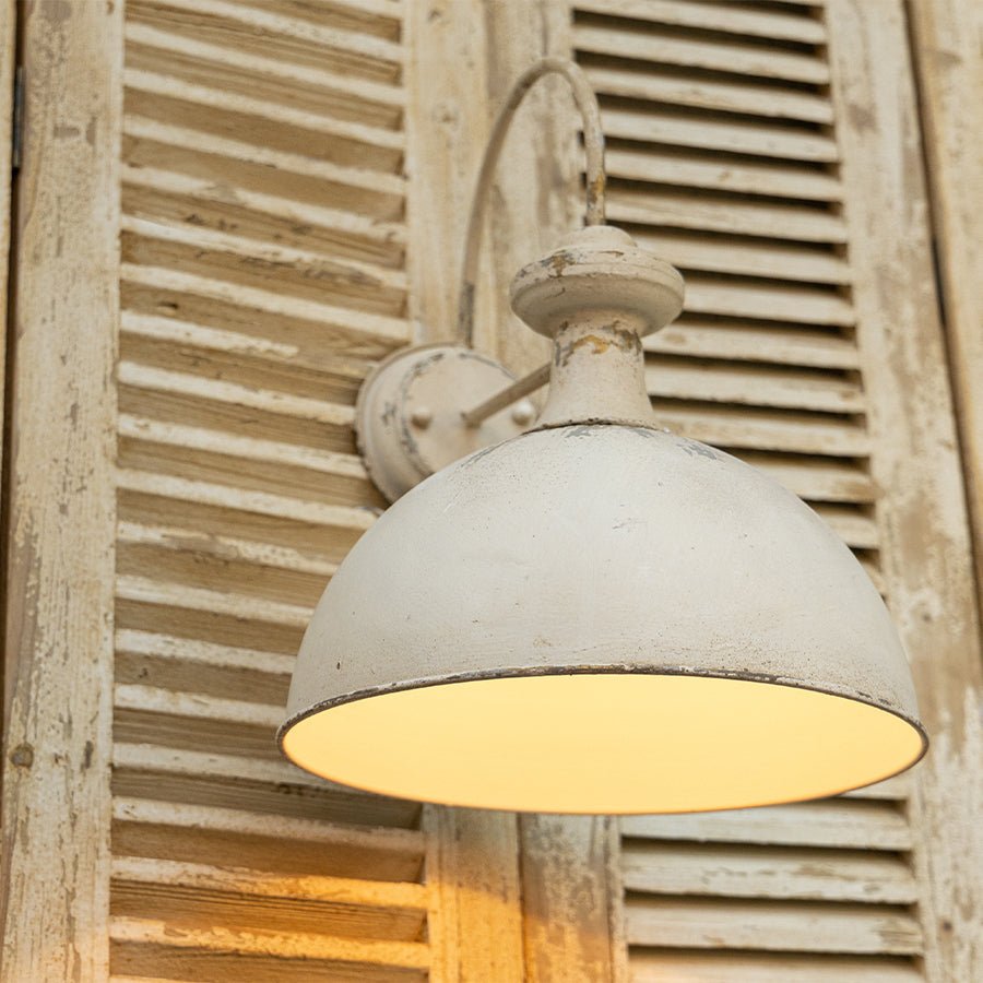Vintage Off-White Metal Wall Sconce