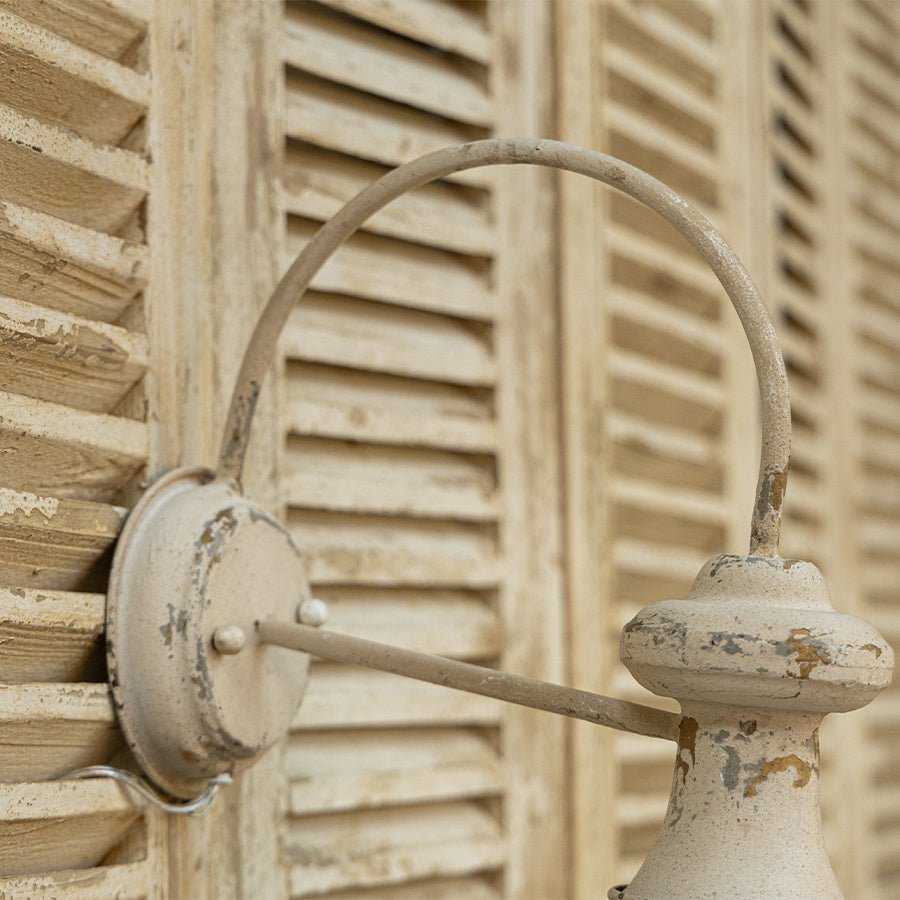 Vintage Off-White Metal Wall Sconce