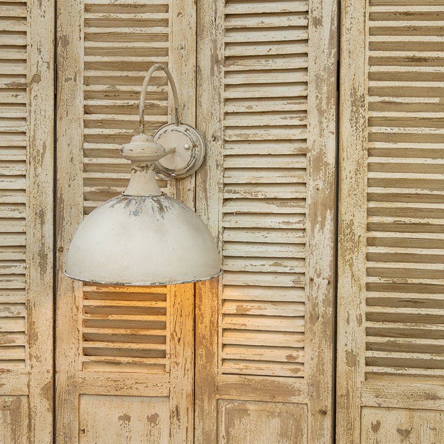Vintage Off-White Metal Wall Sconce