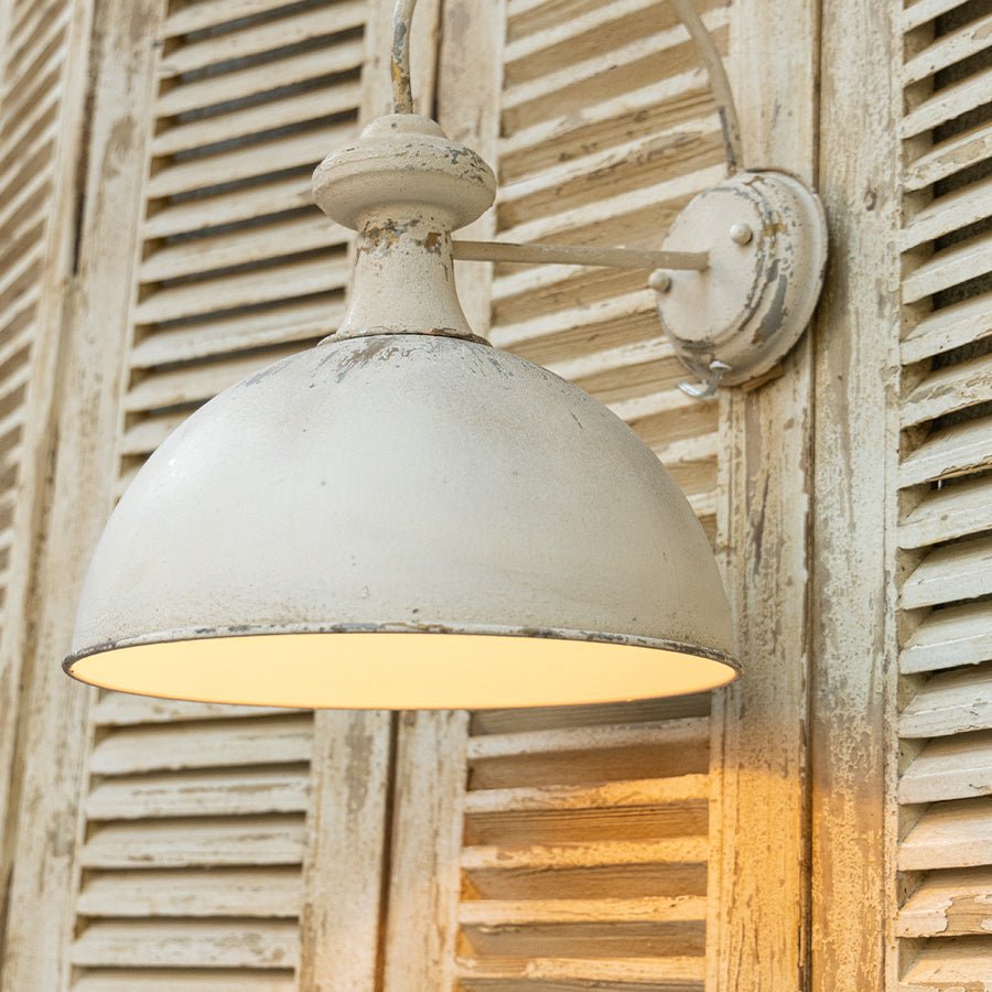 Vintage Off-White Metal Wall Sconce