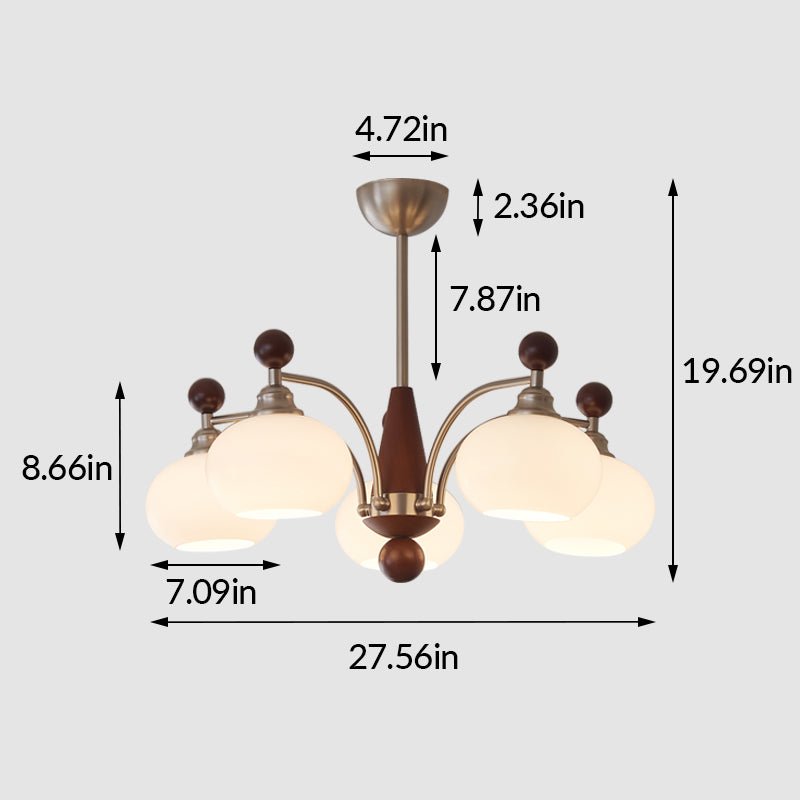 Vintage Persimmon Chandelier